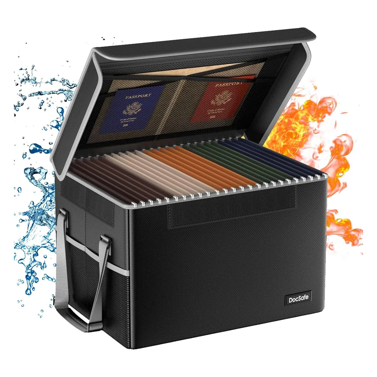 DocSafe Fireproof File Box with Lid, Collapsible